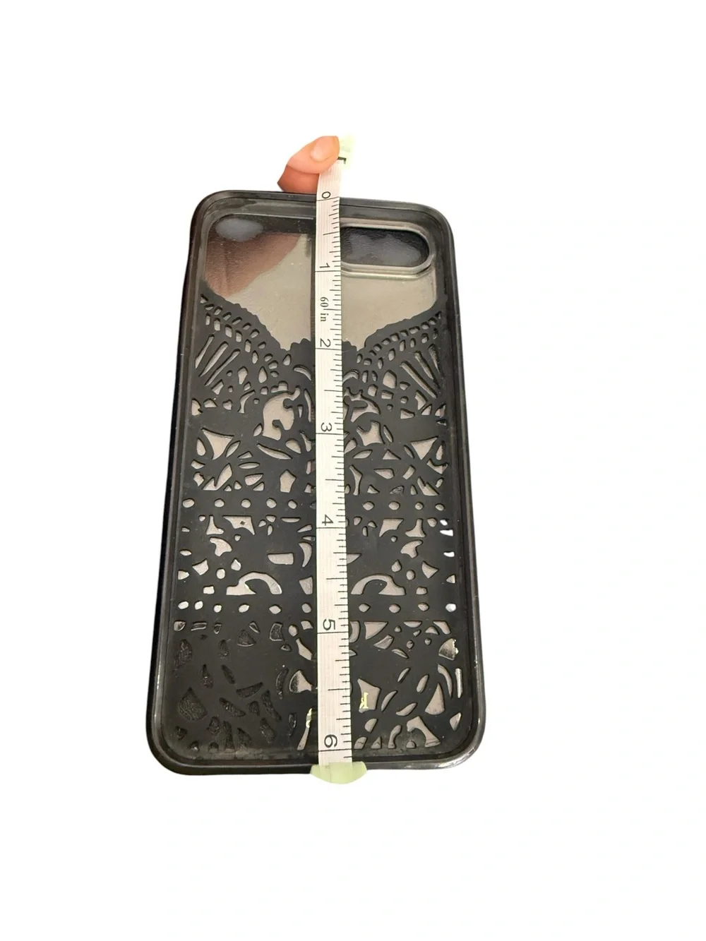 kate spade Black Lace-Style Clear Phone Case with Gold Logo